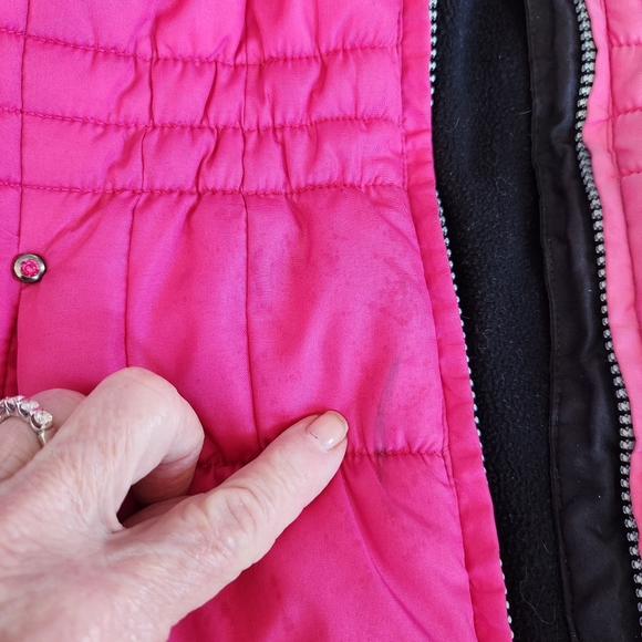 Girl's London Fog Gradient-Pink Fleece Lined Full Zip Hooded Puffer Jacket L/6X - Picture 16 of 16